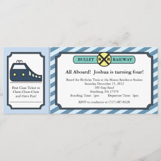 Kugel-Bahnfahrkarte-Einladung Einladung