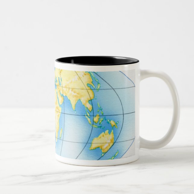 Kugel der Welt Zweifarbige Tasse (Rechts)