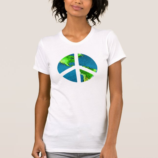Kugel-Friedenszeichen-Shirt T-Shirt (Vorderseite)