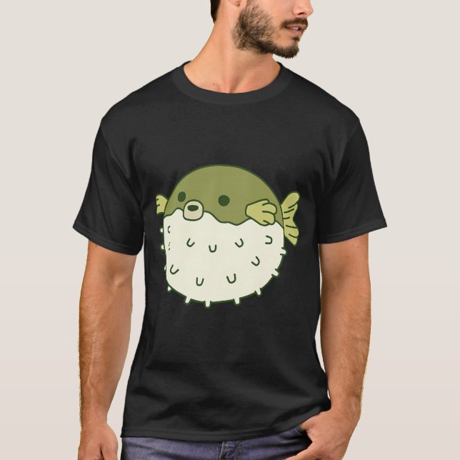 Kugelfisch Cartoon T-Shirt (Vorderseite)
