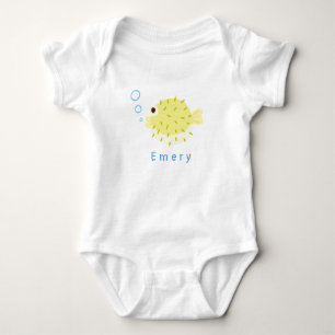 Kugelfisch individuell benannter Baby-Body Baby Strampler