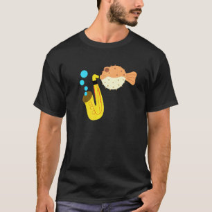 Kugelfisch spielt Saxophon Musik Neuheit T-Shirt