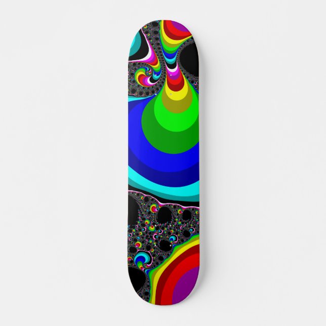 Kugelförmiger Regenbogen - Fraktal Skateboard (Vorne)