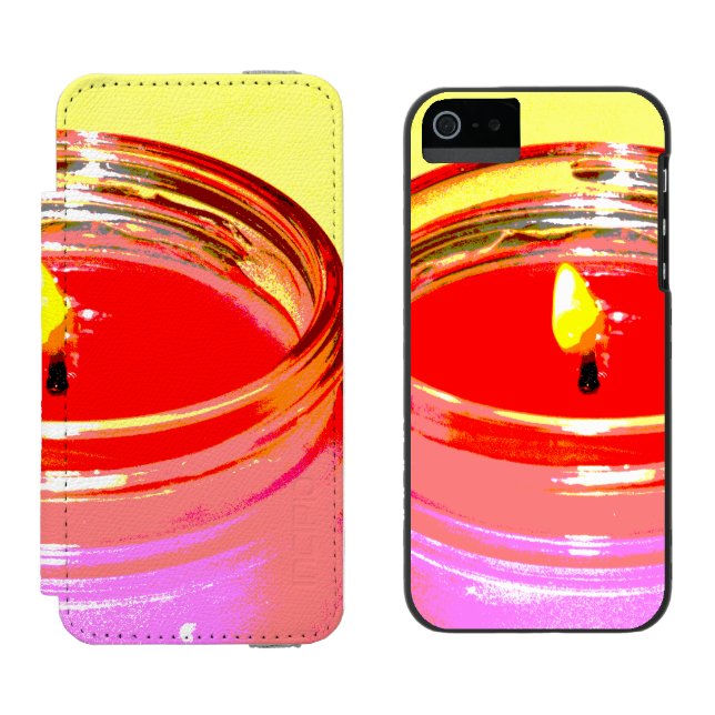 Kugelkerzenkunst Pop Incipio iPhone Geldbeutel-Hülle (Seite an Seite)