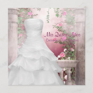 Kugelkleid Rosa Rose Quinceanera Einladung