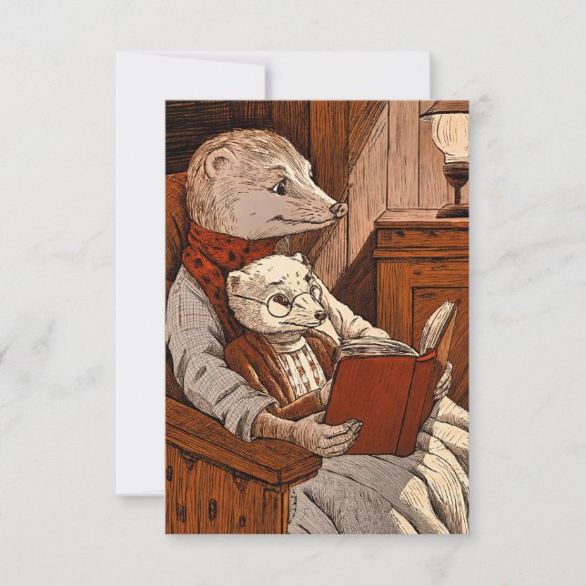 Kugeln lesen ein Buch Dankeskarte (Vorderseite)