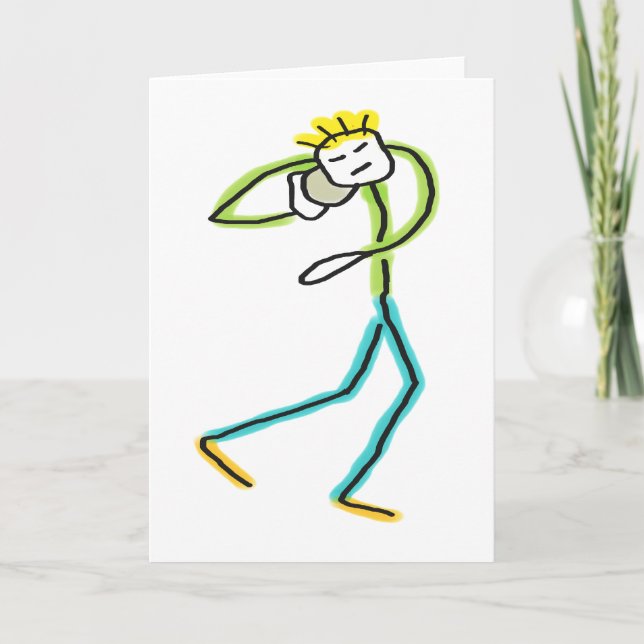Kugelstoß Stickman Dankeskarte (Vorderseite)