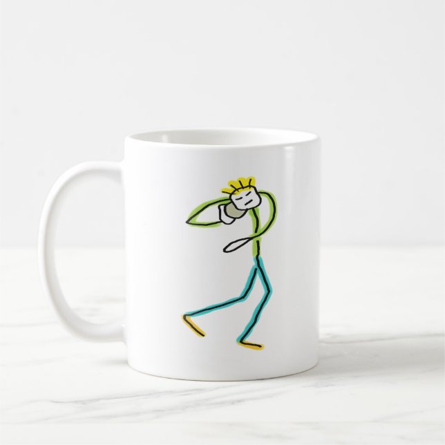 Kugelstoß-Stickman Kaffeetasse (Links)