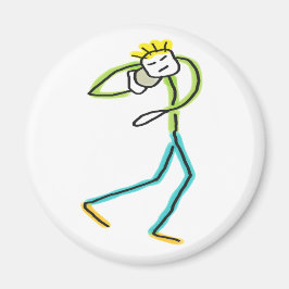Kugelstoß Stickman Magnet