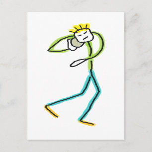 Kugelstoß-Stickman Postkarte