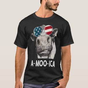 Kuh A Moo Ica Färse Amerikanische Flagge 4. Juli F T-Shirt