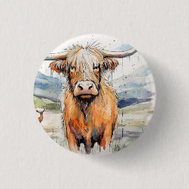 Kuh-Abzeichen/Anstecknadel/ Button, Highland-Kuh-A Button