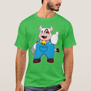 Kuh als Handwerker mit Hammer T-Shirt