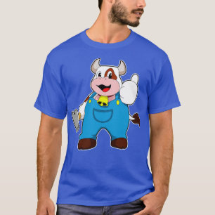 Kuh als Handwerker mit Hammer T-Shirt