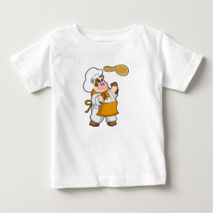 Kuh als Koch mit Teig Baby T-shirt