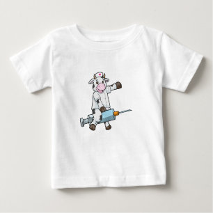 Kuh als Krankenschwester mit Herz und Spritze Baby T-shirt