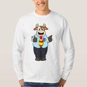 Kuh als Lehrer mit Krawatte T-Shirt