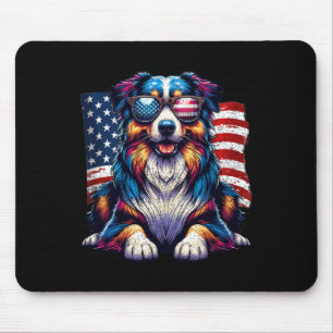 Kuh Amerika Flagge 4. Juli Rindfleisch Kuh Gesicht Mousepad