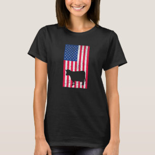 Kuh amerikanische Flagge 4. Juli Bauer T-Shirt