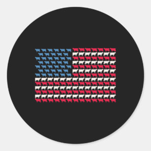 Kuh Amerikanische Flagge Färse USA 4. Juli Farm Ri Runder Aufkleber