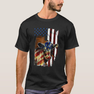 Kuh Amerikanische Flagge Färse USA 4. Juli Farm Ri T-Shirt