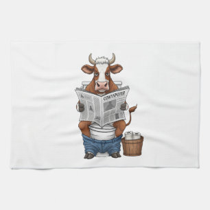 Kuh auf Toilette PNG, Landwirtschafts- und Nutztie Geschirrtuch
