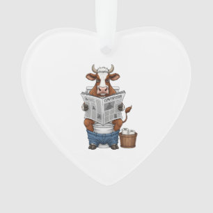 Kuh auf Toilette PNG, Landwirtschafts- und Nutztie Ornament