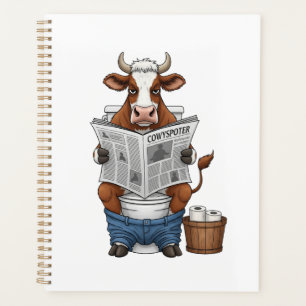 Kuh auf Toilette PNG, Lustiges Farmtier Planer