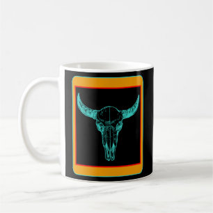 Kuh Aztec Kuh Skull Turqoise Kuh Farm Tier Kaffeetasse