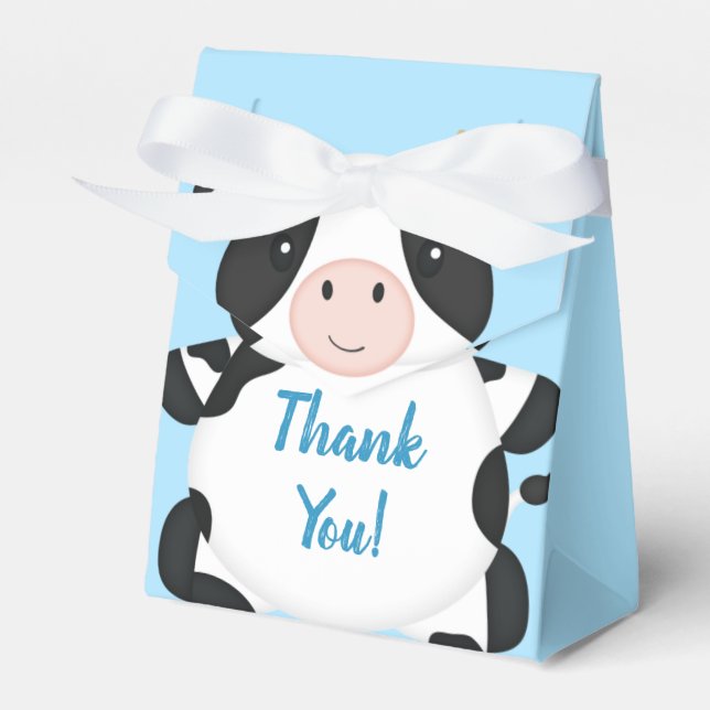 Kuh Baby Dusche Blue Geschenkschachtel (Vorderseite)