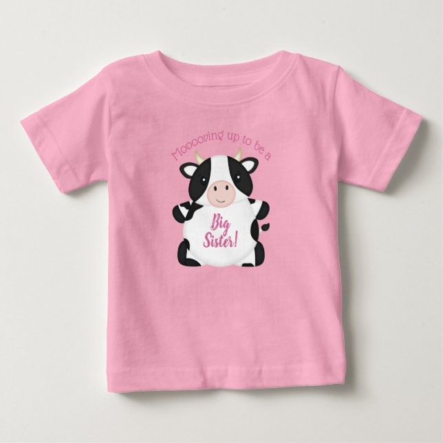 Kuh Baby Dusche Farm Pink Girl T-shirt (Vorderseite)