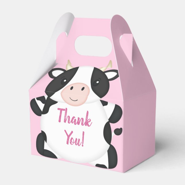 Kuh Baby Dusche Rosa Geschenkschachtel (Vorderseite)