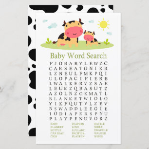 Kuh Baby Shooter Word Search Game