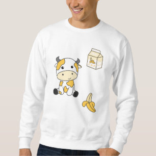Kuh-Banane-Kawaii-Retro-japanische Bananen-Kühe Sweatshirt