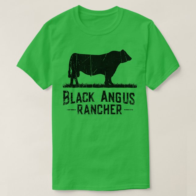 Kuh-Bauer - Black Angus Rancher T-Shirt (Design vorne)