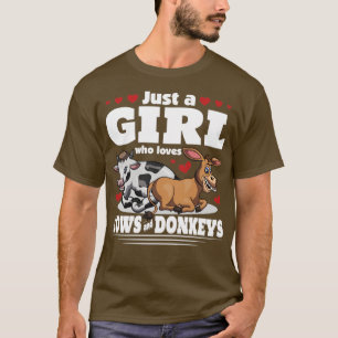 Kuh-Bauer-Mädchen Landwirtschaftliche Niedliche Fa T-Shirt