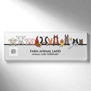 Kuh Bauernhof Tiere Tierarzt Logo Haustier Namenschild