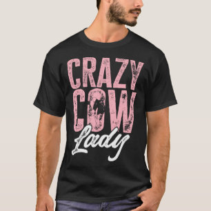 Kuh Bauernhof Tiere Verrückte Kuh Dame T-Shirt