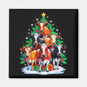 Kuh Baum Weihnachten Kuhliebhaber Xmas Team Männer Magnet