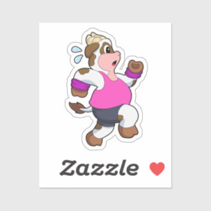 Kuh beim Laufen Aufkleber