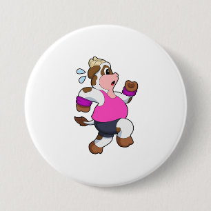 Kuh beim Laufen Button