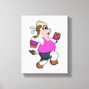 Kuh beim Laufen Leinwanddruck