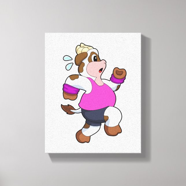 Kuh beim Laufen Leinwanddruck (Vorderseite)