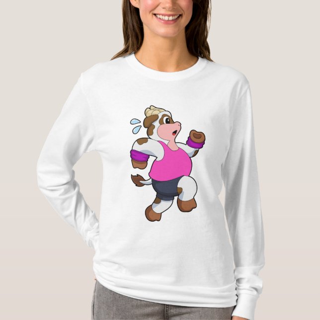 Kuh beim Laufen T-Shirt (Vorderseite)