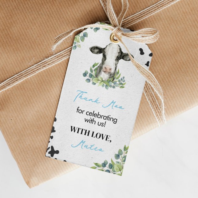Kuh Birthday Baby Dusche Vielen Dank Tag Geschenkanhänger (Von Creator hochgeladen)