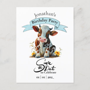Kuh Birthday Boy Postcard Postkarte