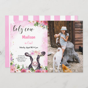Kuh Birthday Foto Einladung