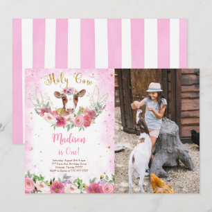 Kuh Birthday Foto Einladung