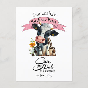 Kuh Birthday Girl Postkarte
