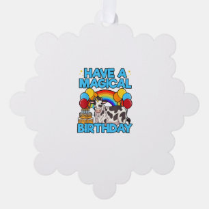 Kuh Birthday Magische Regenbogen Thema Party Cattl Ornament Karte